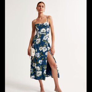 Abercrombie & Fitch Blue Floral Midi Dress